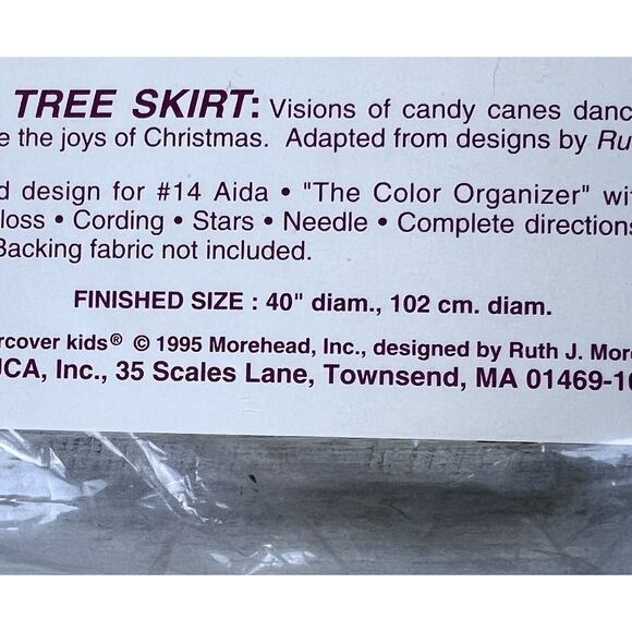 Vintage Needle Treasures 48" Sugar Plum Lane Christmas Tree Skirt Cross Stitch - Picture 4 of 5